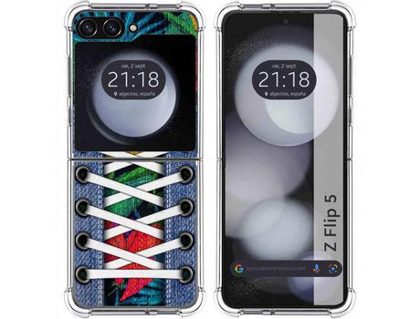 Funda para Samsung Galaxy Z Flip 5 5G TUMUNDOSMARTPHONE de Silicona con Diseño - Mulicolor