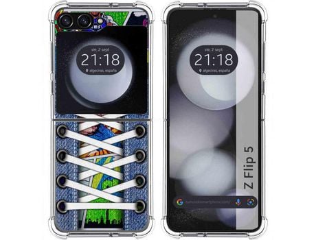 Funda para Samsung Galaxy Z Flip 5 5G TUMUNDOSMARTPHONE de Silicona con Diseño - Mulicolor