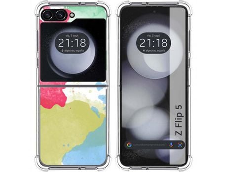Funda para Samsung Galaxy Z Flip 5 5G TUMUNDOSMARTPHONE de Silicona con Diseño - Mulicolor