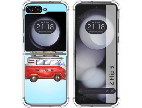 Funda para Samsung Galaxy Z Flip 5 5G TUMUNDOSMARTPHONE de Silicona con Diseño - Mulicolor
