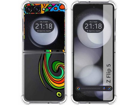 Funda para Samsung Galaxy Z Flip 5 5G TUMUNDOSMARTPHONE de Silicona con Diseño - Mulicolor