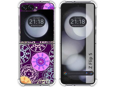 Funda para Samsung Galaxy Z Flip 5 5G TUMUNDOSMARTPHONE de Silicona con Diseño - Mulicolor