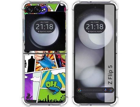 Funda para Samsung Galaxy Z Flip 5 5G TUMUNDOSMARTPHONE de Silicona con Diseño - Mulicolor