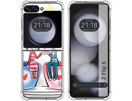 Funda para Samsung Galaxy Z Flip 5 5G TUMUNDOSMARTPHONE de Silicona con Diseño - Mulicolor