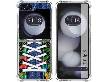 Funda para Samsung Galaxy Z Flip 5 5G TUMUNDOSMARTPHONE de Silicona con Diseño - Mulicolor