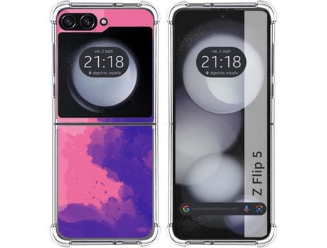 Funda para Samsung Galaxy Z Flip 5 5G TUMUNDOSMARTPHONE de Silicona con Diseño - Mulicolor