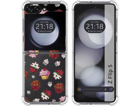 Funda para Samsung Galaxy Z Flip 5 5G TUMUNDOSMARTPHONE de Silicona con Diseño - Mulicolor