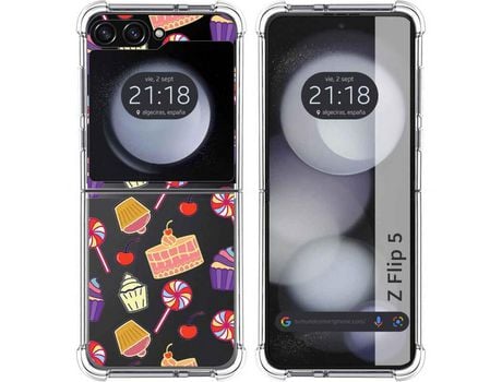 Funda para Samsung Galaxy Z Flip 5 5G TUMUNDOSMARTPHONE de Silicona con Diseño - Mulicolor