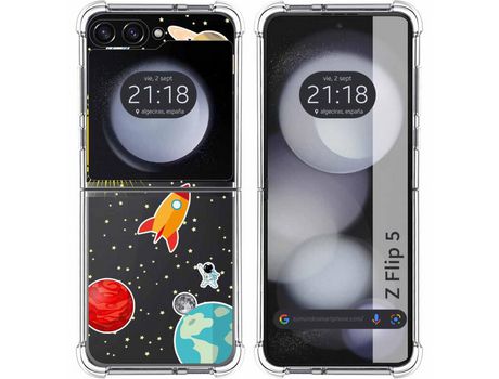 Funda para Samsung Galaxy Z Flip 5 5G TUMUNDOSMARTPHONE de Silicona con Diseño - Mulicolor