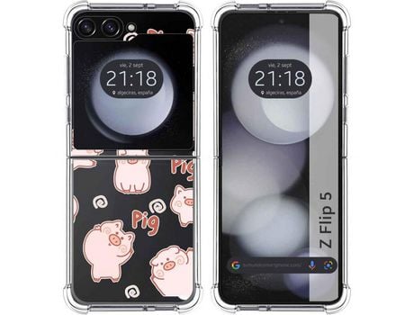 Funda para Samsung Galaxy Z Flip 5 5G TUMUNDOSMARTPHONE de Silicona con Diseño - Mulicolor