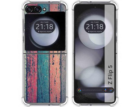 Funda para Samsung Galaxy Z Flip 5 5G TUMUNDOSMARTPHONE de Silicona con Diseño - Mulicolor