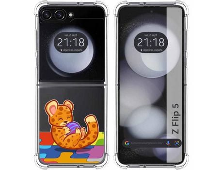 Funda para Samsung Galaxy Z Flip 5 5G TUMUNDOSMARTPHONE de Silicona con Diseño - Mulicolor