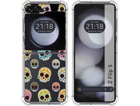 Funda para Samsung Galaxy Z Flip 5 5G TUMUNDOSMARTPHONE de Silicona con Diseño - Mulicolor