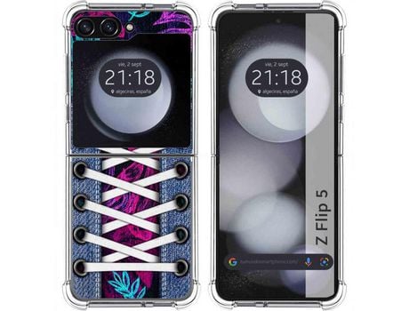 Funda para Samsung Galaxy Z Flip 5 5G TUMUNDOSMARTPHONE de Silicona con Diseño - Mulicolor
