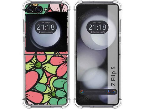 Funda para Samsung Galaxy Z Flip 5 5G TUMUNDOSMARTPHONE de Silicona con Diseño - Mulicolor