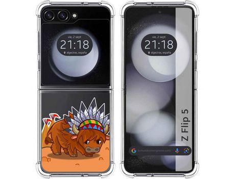Funda para Samsung Galaxy Z Flip 5 5G TUMUNDOSMARTPHONE de Silicona con Diseño - Mulicolor