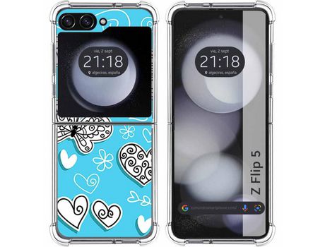 Funda para Samsung Galaxy Z Flip 5 5G TUMUNDOSMARTPHONE de Silicona con Diseño - Mulicolor