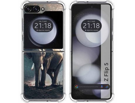 Funda para Samsung Galaxy Z Flip 5 5G TUMUNDOSMARTPHONE de Silicona con Diseño - Mulicolor