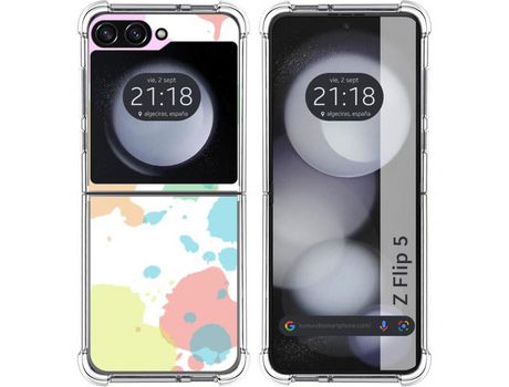Funda para Samsung Galaxy Z Flip 5 5G TUMUNDOSMARTPHONE de Silicona con Diseño - Mulicolor