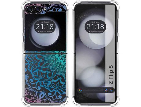 Funda para Samsung Galaxy Z Flip 5 5G TUMUNDOSMARTPHONE de Silicona con Diseño - Mulicolor