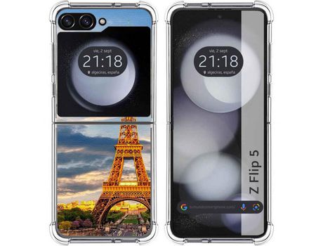 Funda para Samsung Galaxy Z Flip 5 5G TUMUNDOSMARTPHONE de Silicona con Diseño - Mulicolor