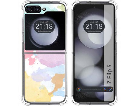 Funda para Samsung Galaxy Z Flip 5 5G TUMUNDOSMARTPHONE de Silicona con Diseño - Mulicolor