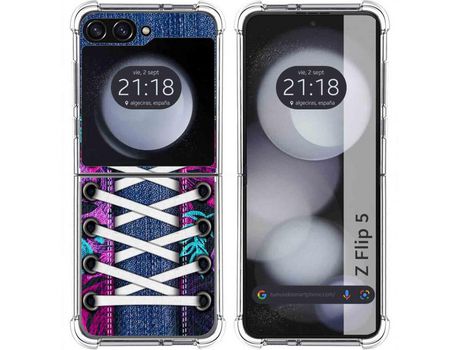 Funda para Samsung Galaxy Z Flip 5 5G TUMUNDOSMARTPHONE de Silicona con Diseño - Mulicolor