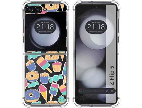 Funda para Samsung Galaxy Z Flip 5 5G TUMUNDOSMARTPHONE de Silicona con Diseño - Mulicolor
