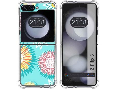Funda para Samsung Galaxy Z Flip 5 5G TUMUNDOSMARTPHONE de Silicona con Diseño - Mulicolor