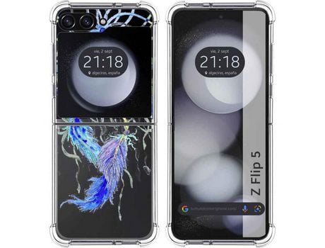 Funda para Samsung Galaxy Z Flip 5 5G TUMUNDOSMARTPHONE de Silicona con Diseño - Mulicolor