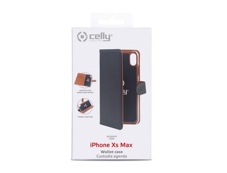 Funda Folio para iPhone XS Max CELLY Piel Negro