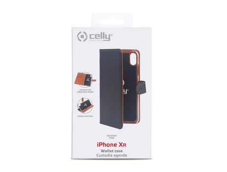 Funda Folio para iPhone XR CELLY Piel Negro