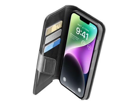 Funda Folio para iPhone 14 CELLULARLINE Piel Negro