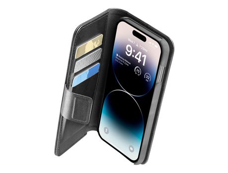 Funda Folio para iPhone 14 Pro CELLULARLINE Piel Negro