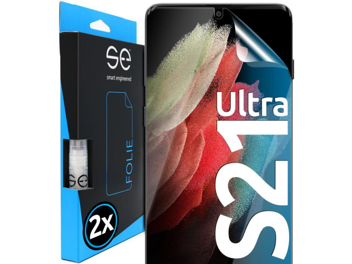 Protector de Pantalla para Samsung Galaxy S21 Ultra SMART ENGINEERED Piel Sintética Transparente