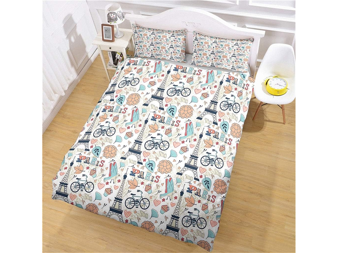 Juego Ropa Cama Funda Nórdica Microfibra Juego Estampado Almohada Niños 140x200cm 140 X 200 Cm 65