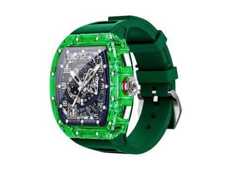 Smartwatch OHPA WS6 espelho transparente shell superfície gradiente NFC frequência cardíaca ao ar livre movimento verde