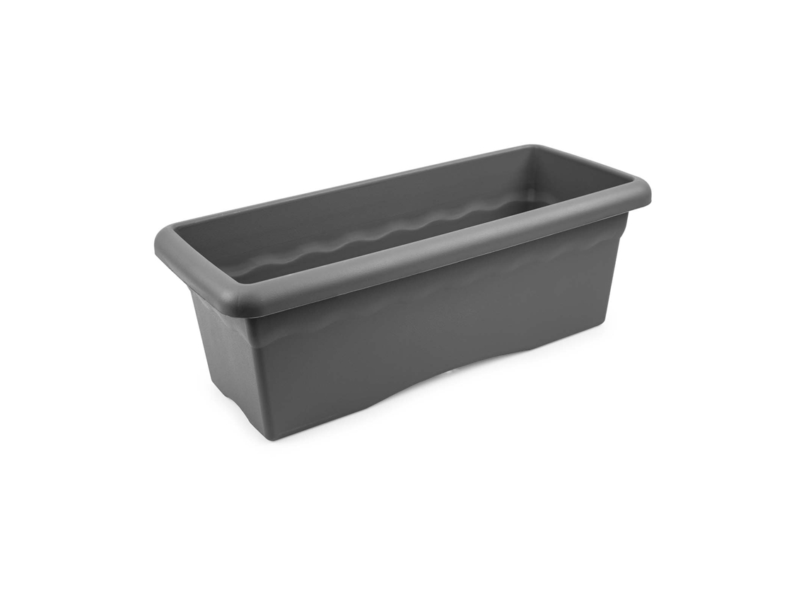 PLASTIKEN TERRA - Jardinera Rectangular, Medida 50 cm 14L Antracita