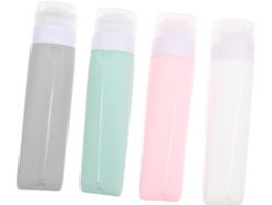 Juego De 4 Botellas De Viaje De Silicona Y Botellas Vacías A Prueba De Fugas Para Champú Y Loción.