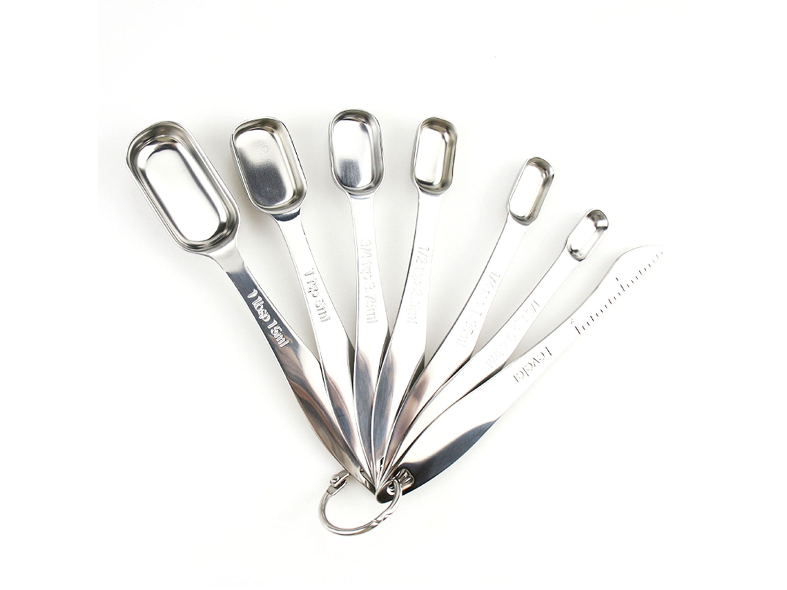 Cuchara medidora de acero inoxidable, con mango largo, ideal para tarros de especias NEVEANCE