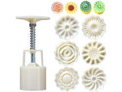 Set De Moldes Para Bombas De Baño Con 1 Prensa Y 6 Sellos De Flores Multifuncionales