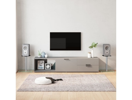 MAISON EXCLUSIVE - Soportes de altavoces 2 uds vidrio templado plateado 1 pilar