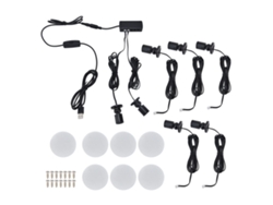 Lámpara LED 2026 para armario USB, regulable, pequeña lámpara redonda para vitrina de joyería.