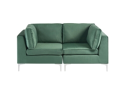 Sofá Modular De 2 Peças Beliani Evja De Veludo Verde 170x85x84