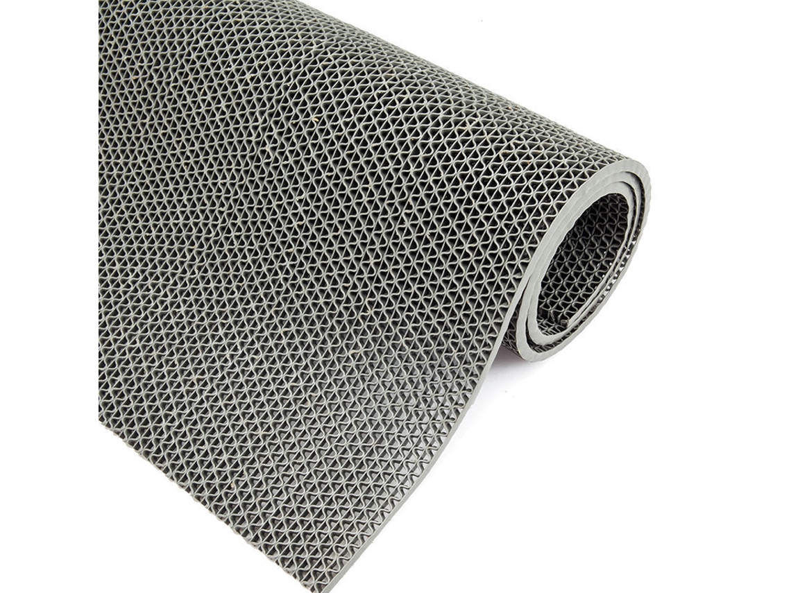 (gris) Alfombra De Baño Y Cocina De Plástico Pvc Antideslizante, Rollo Grande, Malla Hueca, Respetuosa Con El Medio Ambiente.