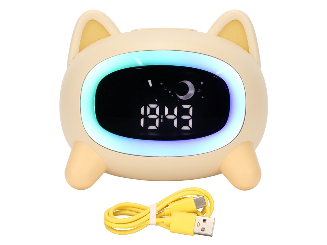 Reloj De Entrenamiento Del Sueño Para Niños Con Luz Nocturna Y Sonido Estimulante, Con Un Diseño Decorativo De Perro.