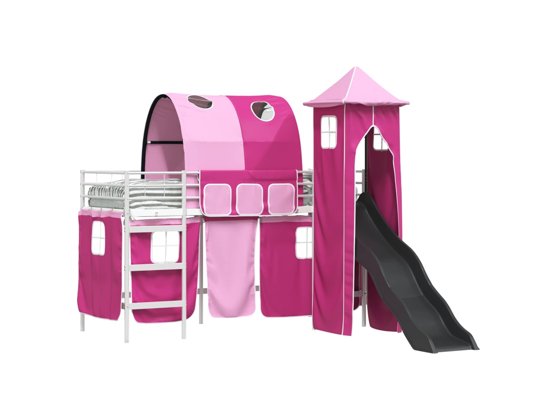Maison Exclusive - Estructura De Litera Para Niños Y Rosa 99,5 X 190 Cm Metal