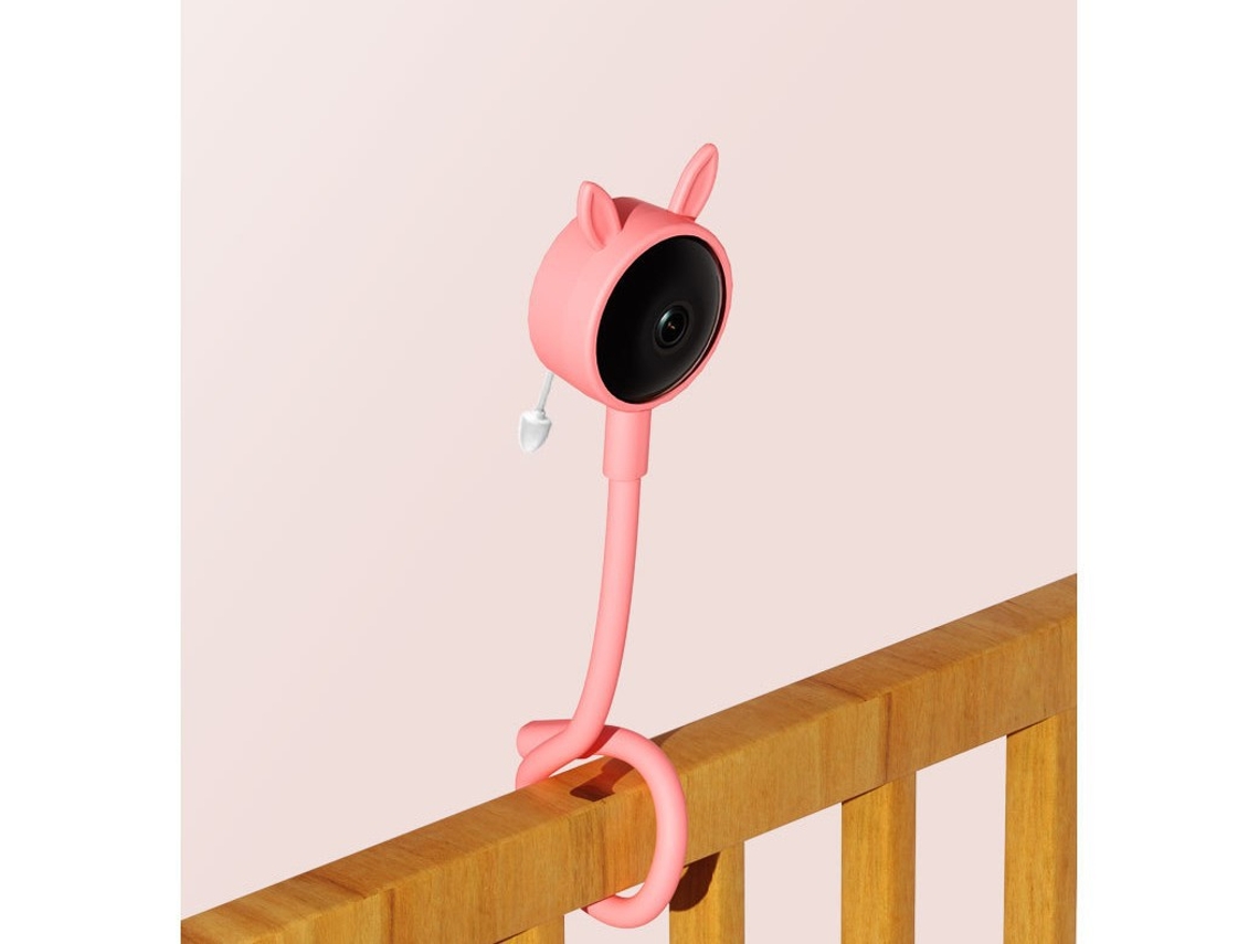 Monitor para bebés HD 18p con visión nocturna infrarroja y ángulo de visión de 12° (rosa) Czhhmart