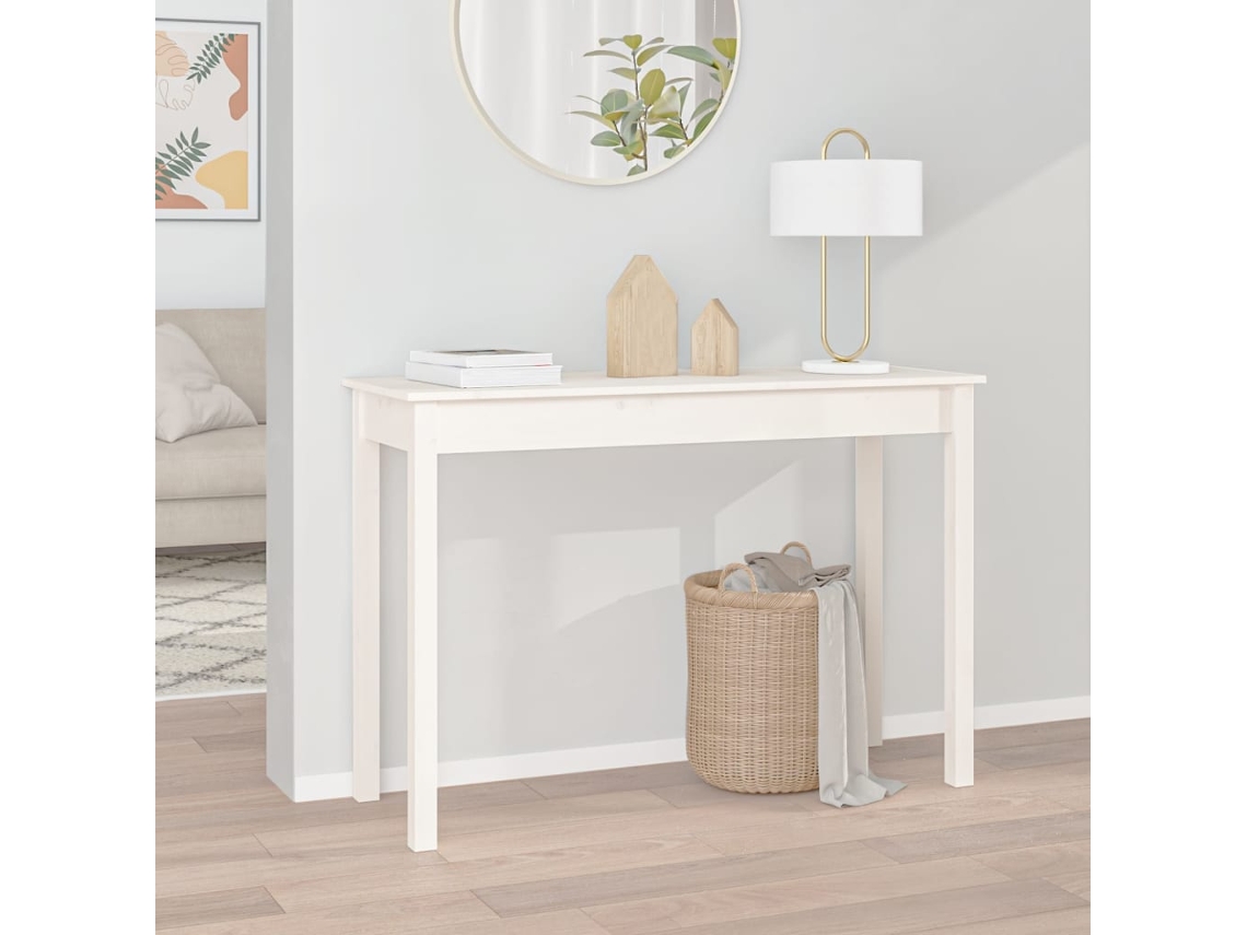Consola de madera maciza de pino blanco, 110 x 40 x 75 cm, DKD HOME DECOR