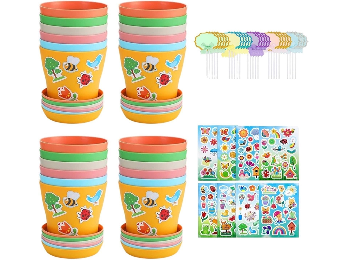 Kit De Manualidades Genérico De Macetas De Jardín De 4 Piezas: Obsequios Educativos Para Fiestas.